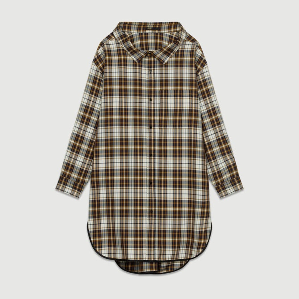 MAJE “ROMEL” PLAID SHIRT DRESS